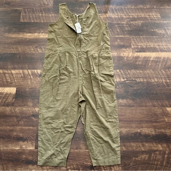NWT Eileen fisher olive green cotton crepe linen blend...